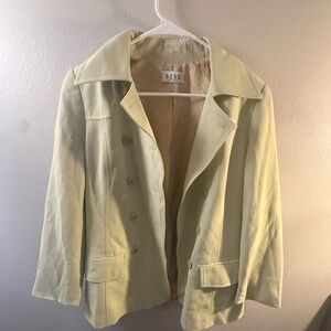 BCBGMaxAzria vintage Pale Lime Double-Breasted Blazer